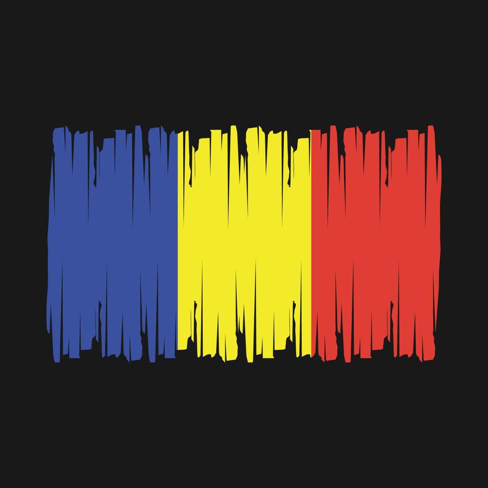 Romania Flag Brush Vector