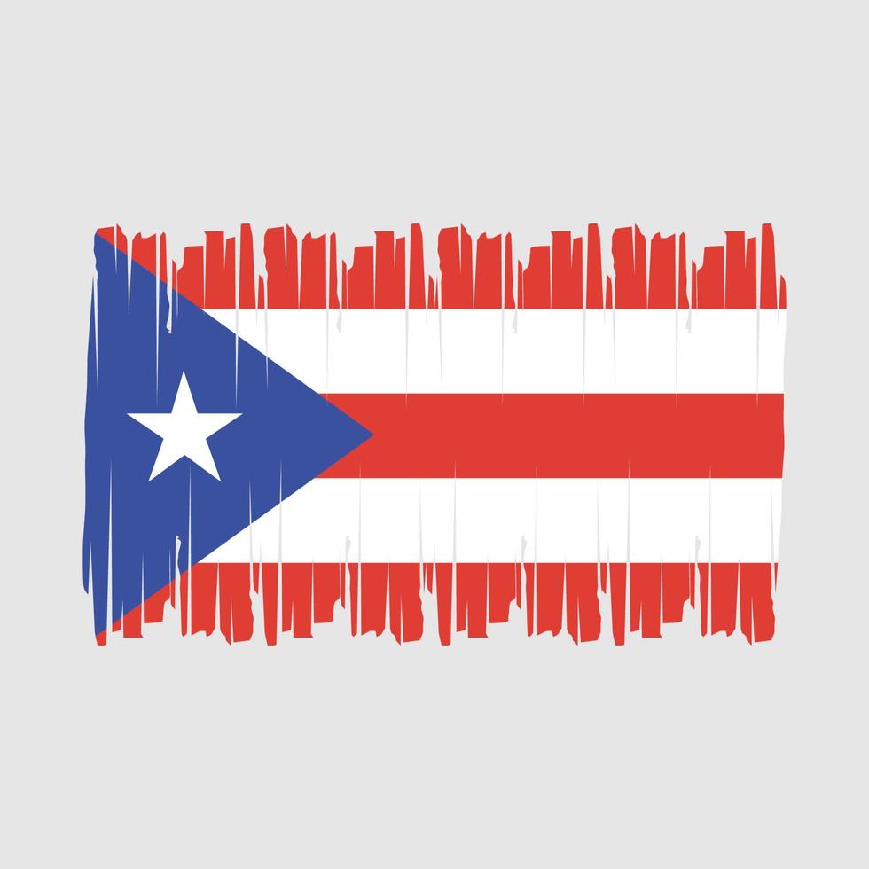 Puerto Rico Flag Brush Vector