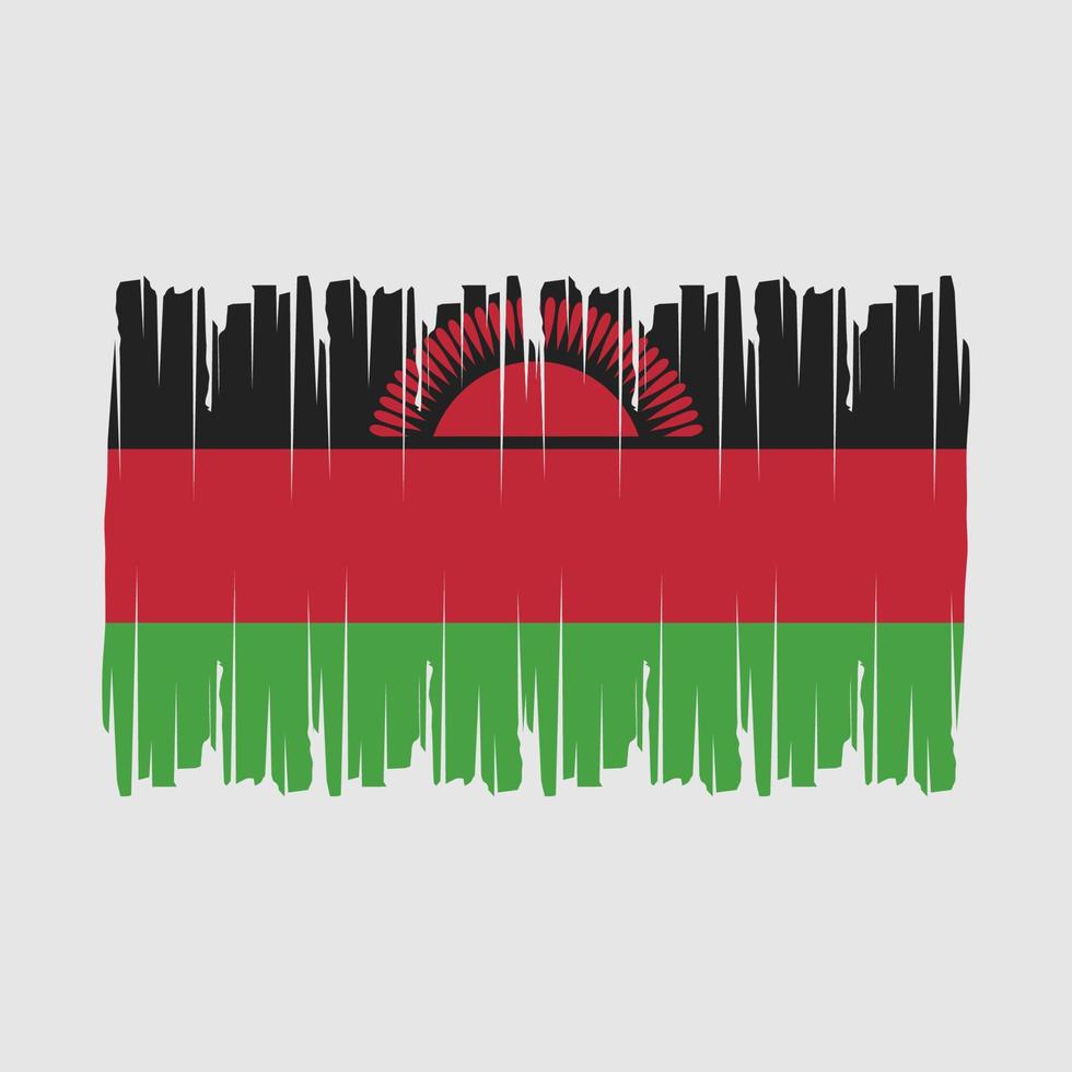 vector de pincel de bandera de malawi