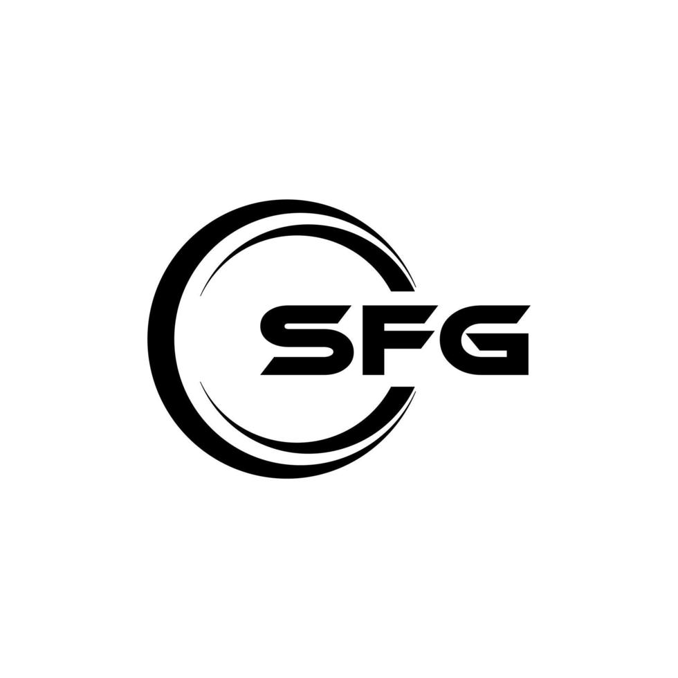 SFG letter logo design in illustration. Vector logo, calligraphy designs for logo, Poster, Invitation, etc.