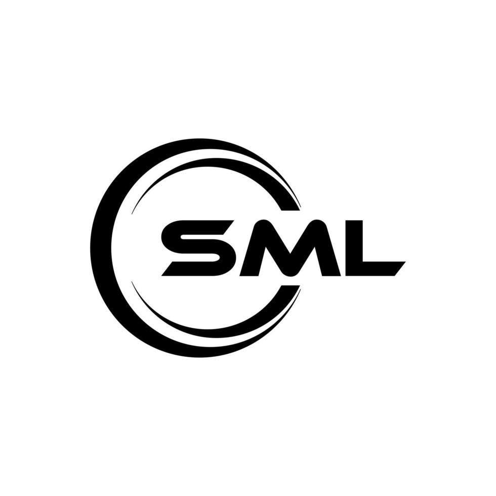 SML letter logo design in illustration. Vector logo, calligraphy designs for logo, Poster, Invitation, etc.