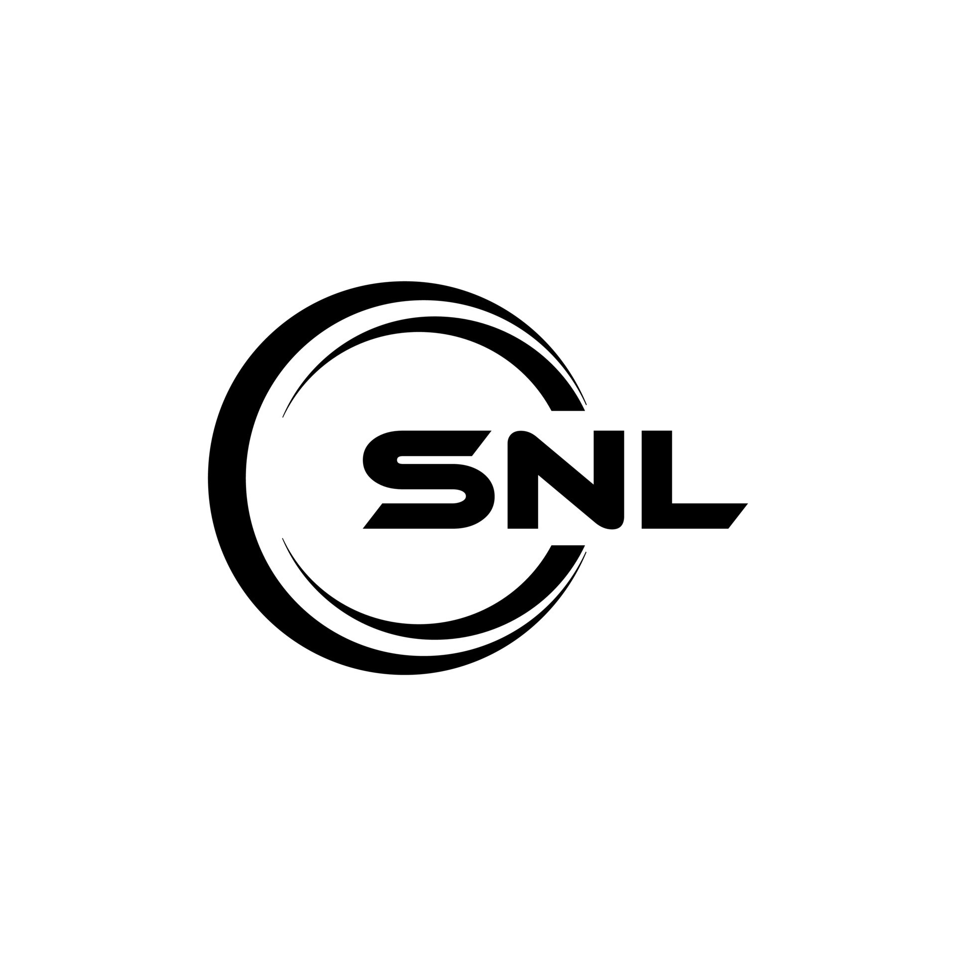 SNL letter logo design in illustration. Vector logo, calligraphy