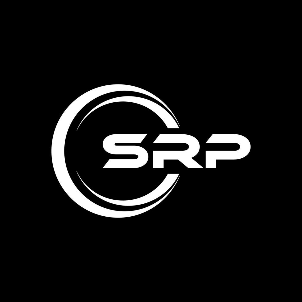 SRP letter logo design in illustration. Vector logo, calligraphy designs for logo, Poster, Invitation, etc.