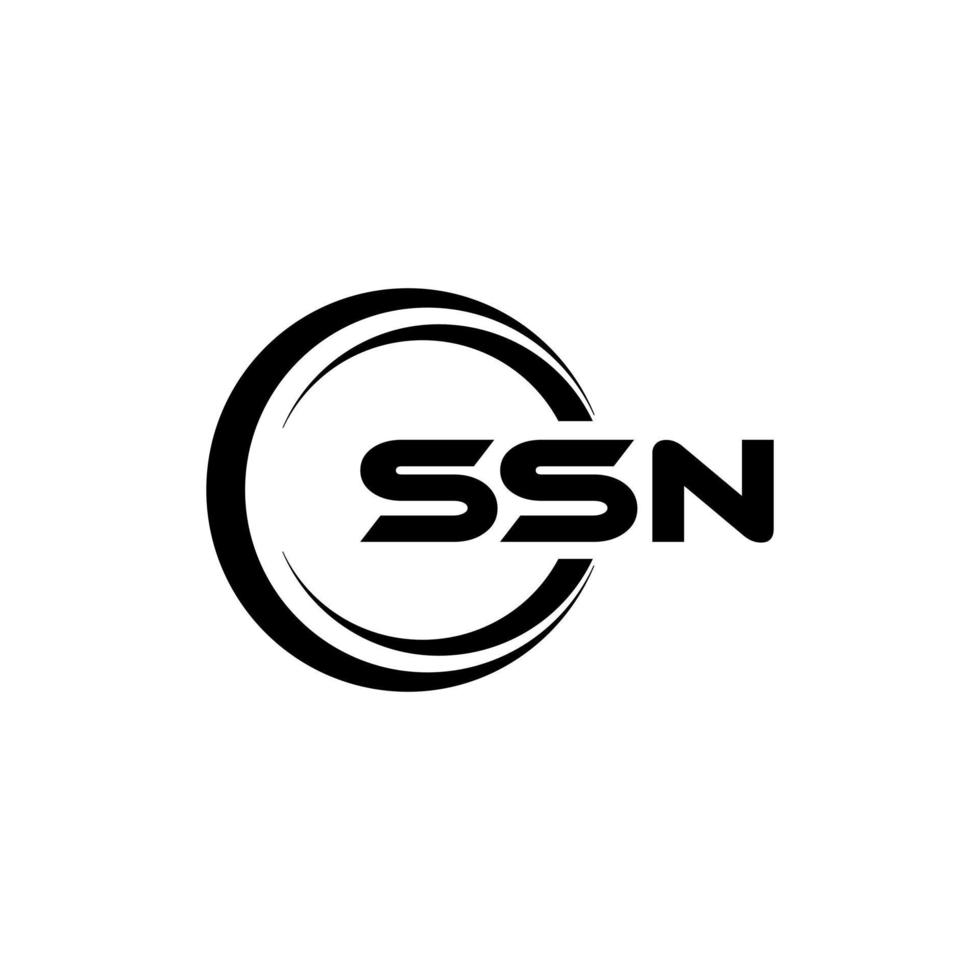 SSN letter logo design in illustration. Vector logo, calligraphy designs for logo, Poster, Invitation, etc.