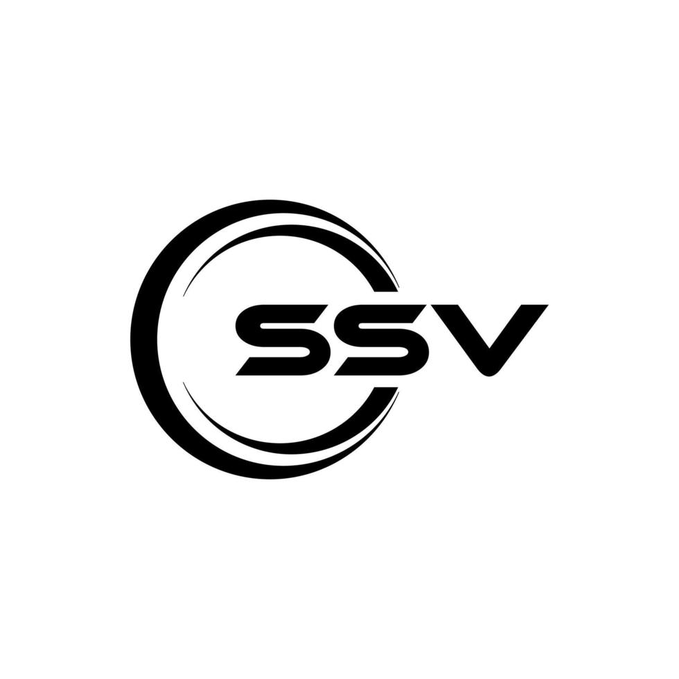 SSV letter logo design in illustration. Vector logo, calligraphy designs for logo, Poster, Invitation, etc.