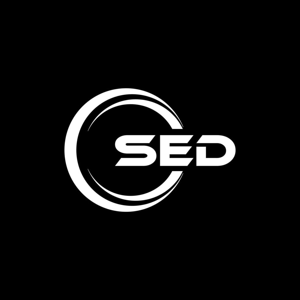 SED letter logo design in illustration. Vector logo, calligraphy designs for logo, Poster, Invitation, etc.