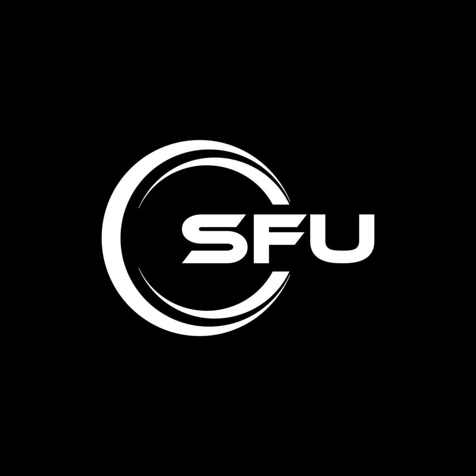 SFU letter logo design in illustration. Vector logo, calligraphy ...