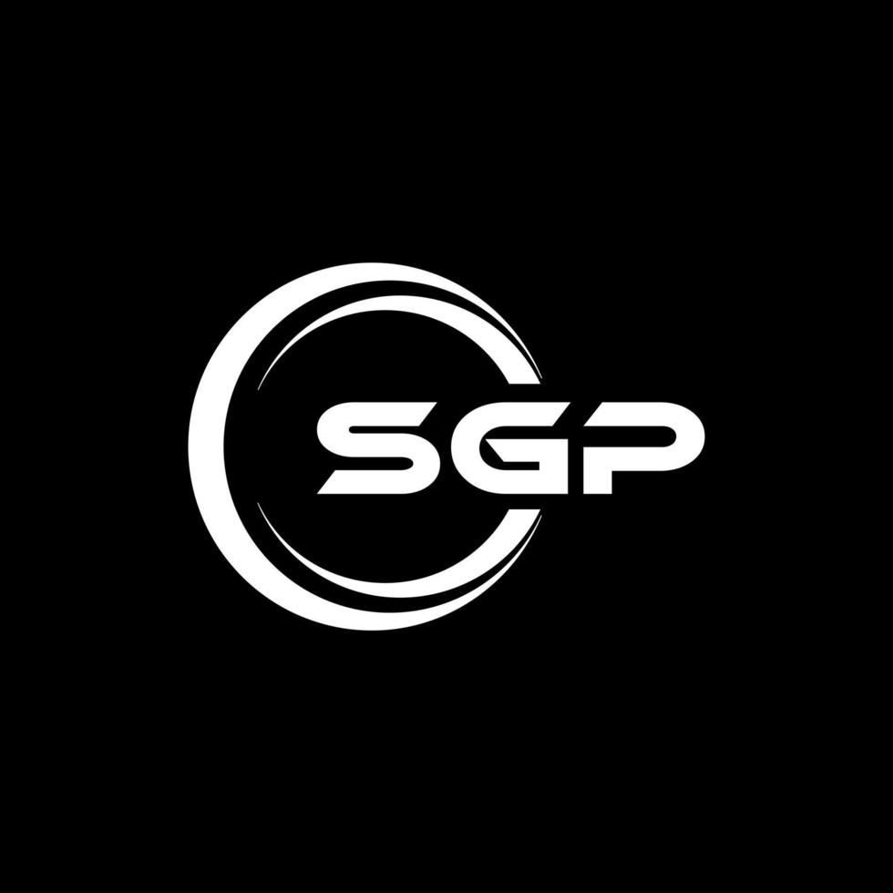 SGP letter logo design in illustration. Vector logo, calligraphy designs for logo, Poster, Invitation, etc.