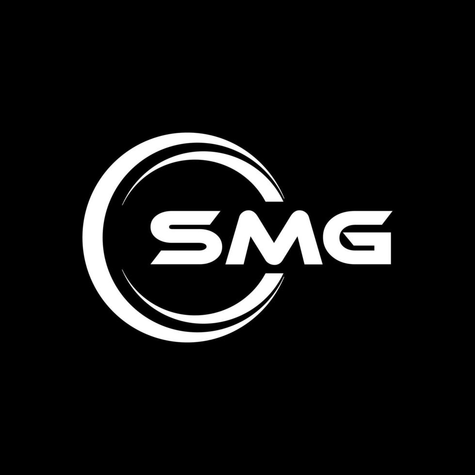 SMG letter logo design in illustration. Vector logo, calligraphy designs for logo, Poster, Invitation, etc.