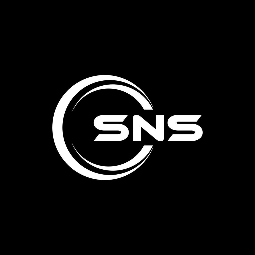 SNS letter logo design in illustration. Vector logo, calligraphy designs for logo, Poster, Invitation, etc.