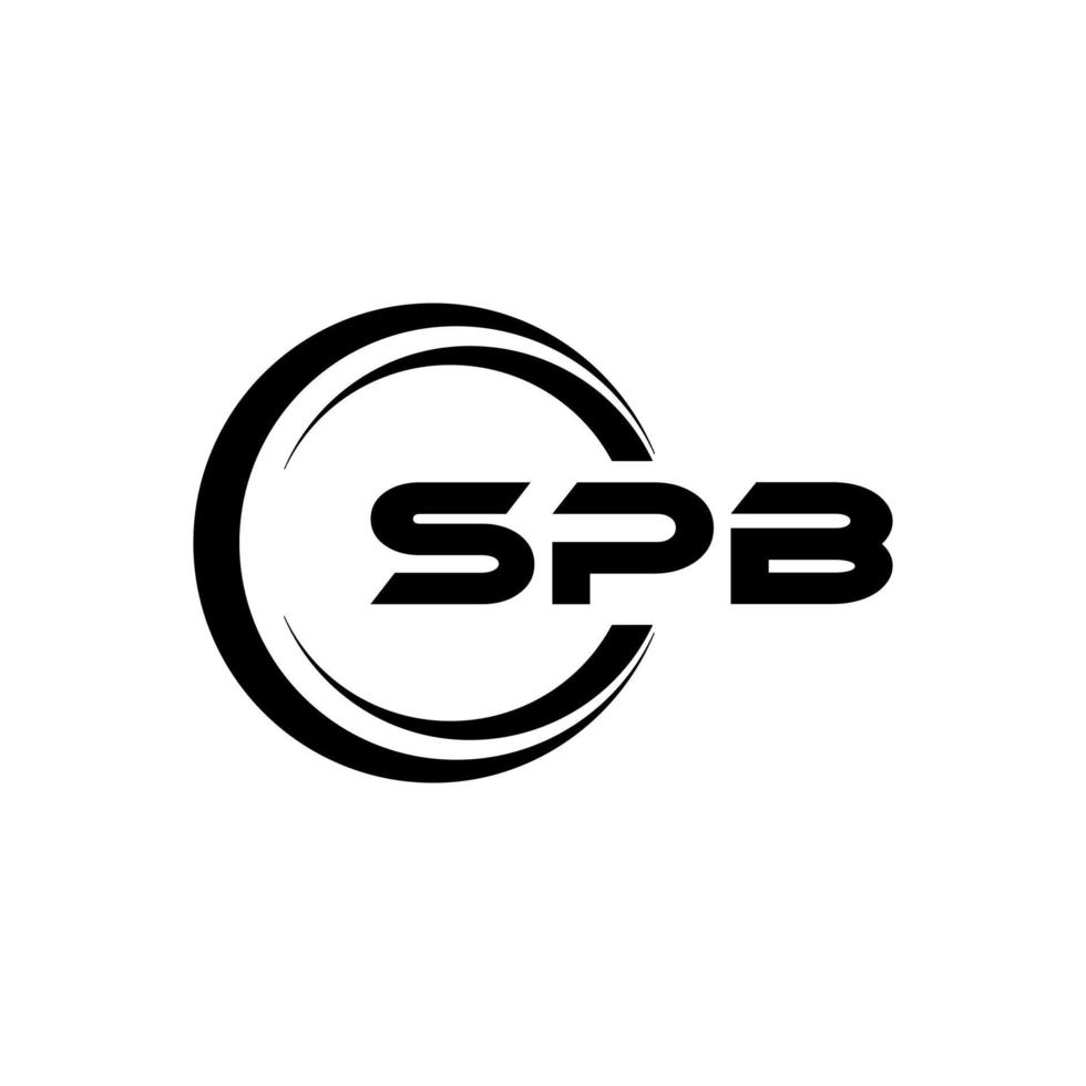SPB letter logo design in illustration. Vector logo, calligraphy designs for logo, Poster, Invitation, etc.