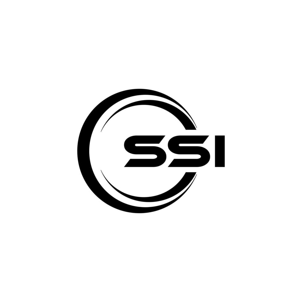 SSI letter logo design in illustration. Vector logo, calligraphy designs for logo, Poster, Invitation, etc.