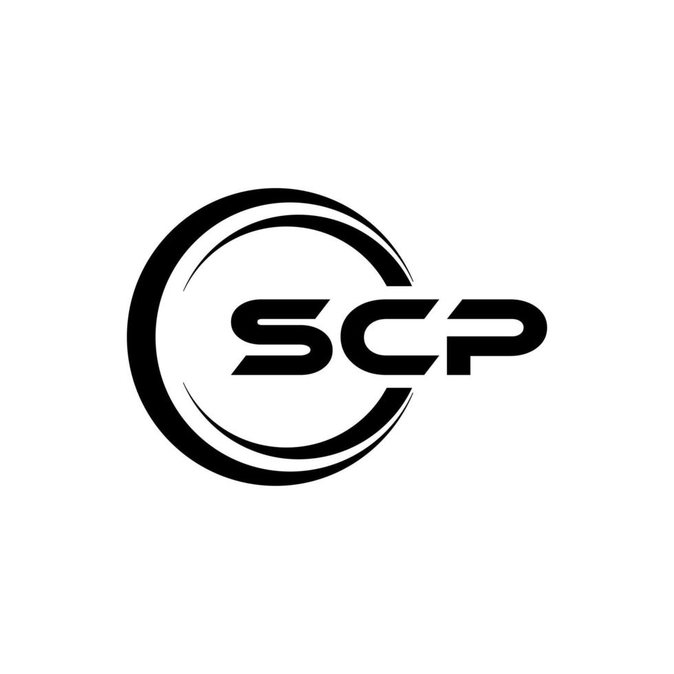 diseño del logotipo de la letra scp en la ilustración. logotipo vectorial, diseños de caligrafía para logotipo, afiche, invitación, etc. vector