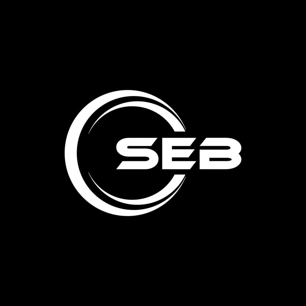 SEB letter logo design in illustration. Vector logo, calligraphy designs for logo, Poster, Invitation, etc.