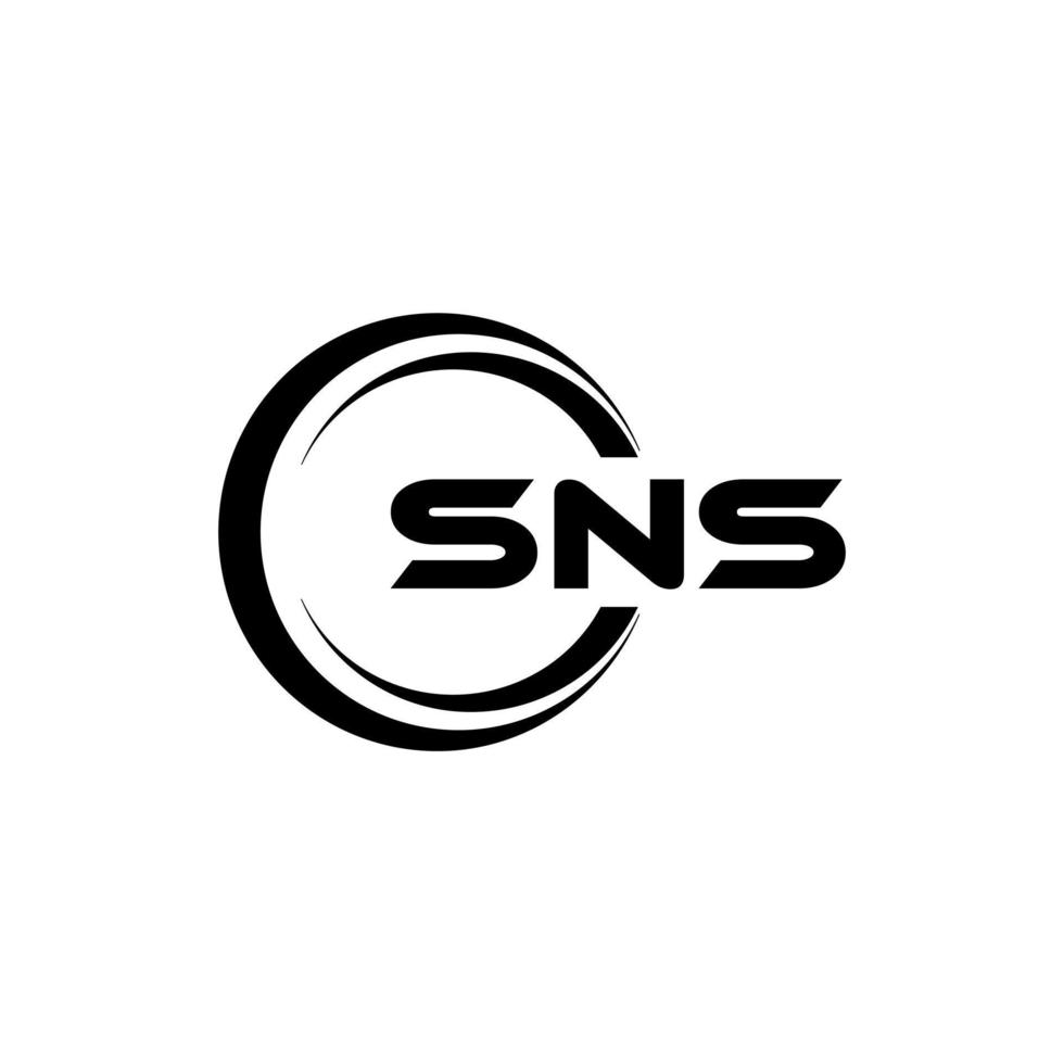 SNS letter logo design in illustration. Vector logo, calligraphy designs for logo, Poster, Invitation, etc.