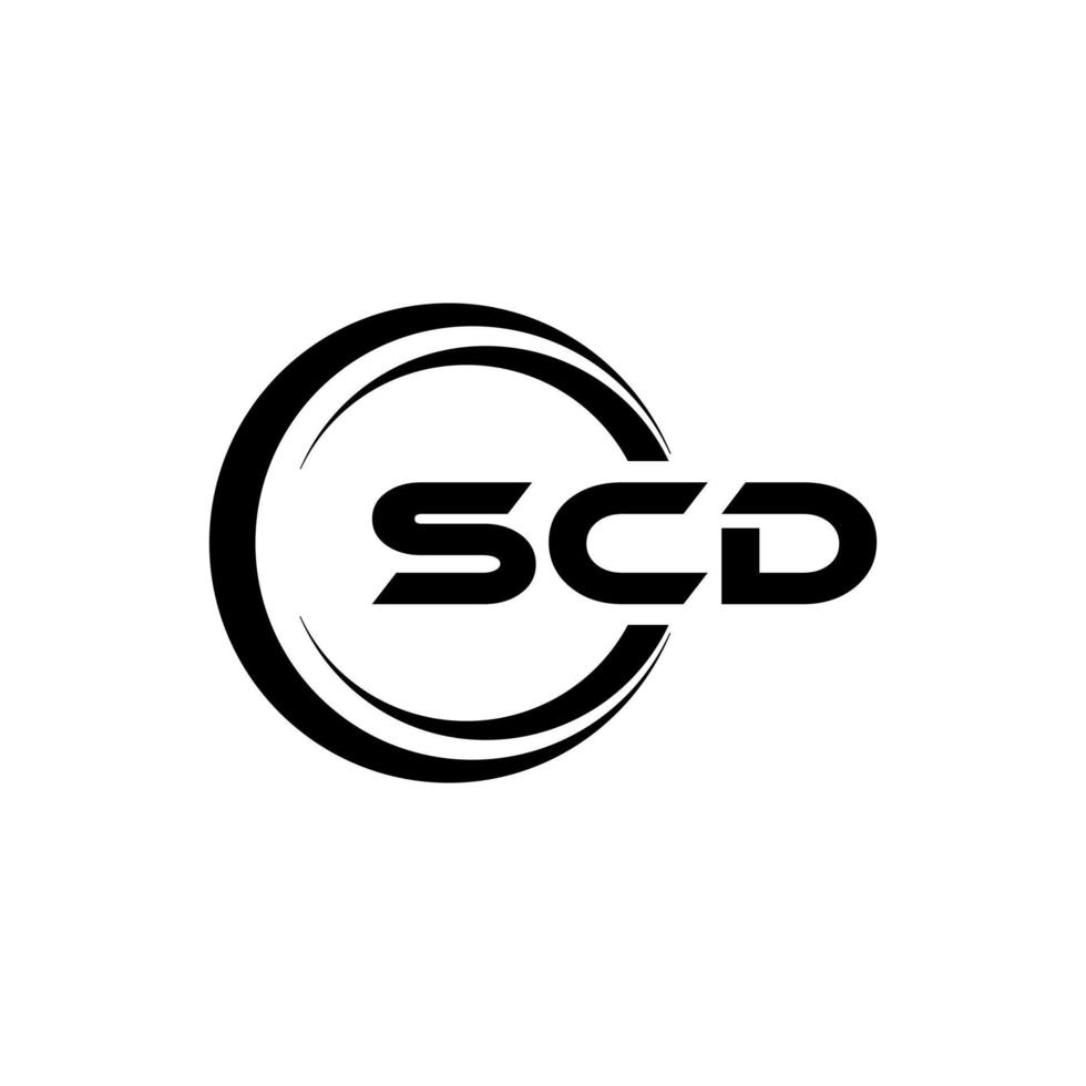 SCD letter logo design in illustration. Vector logo, calligraphy designs for logo, Poster, Invitation, etc.