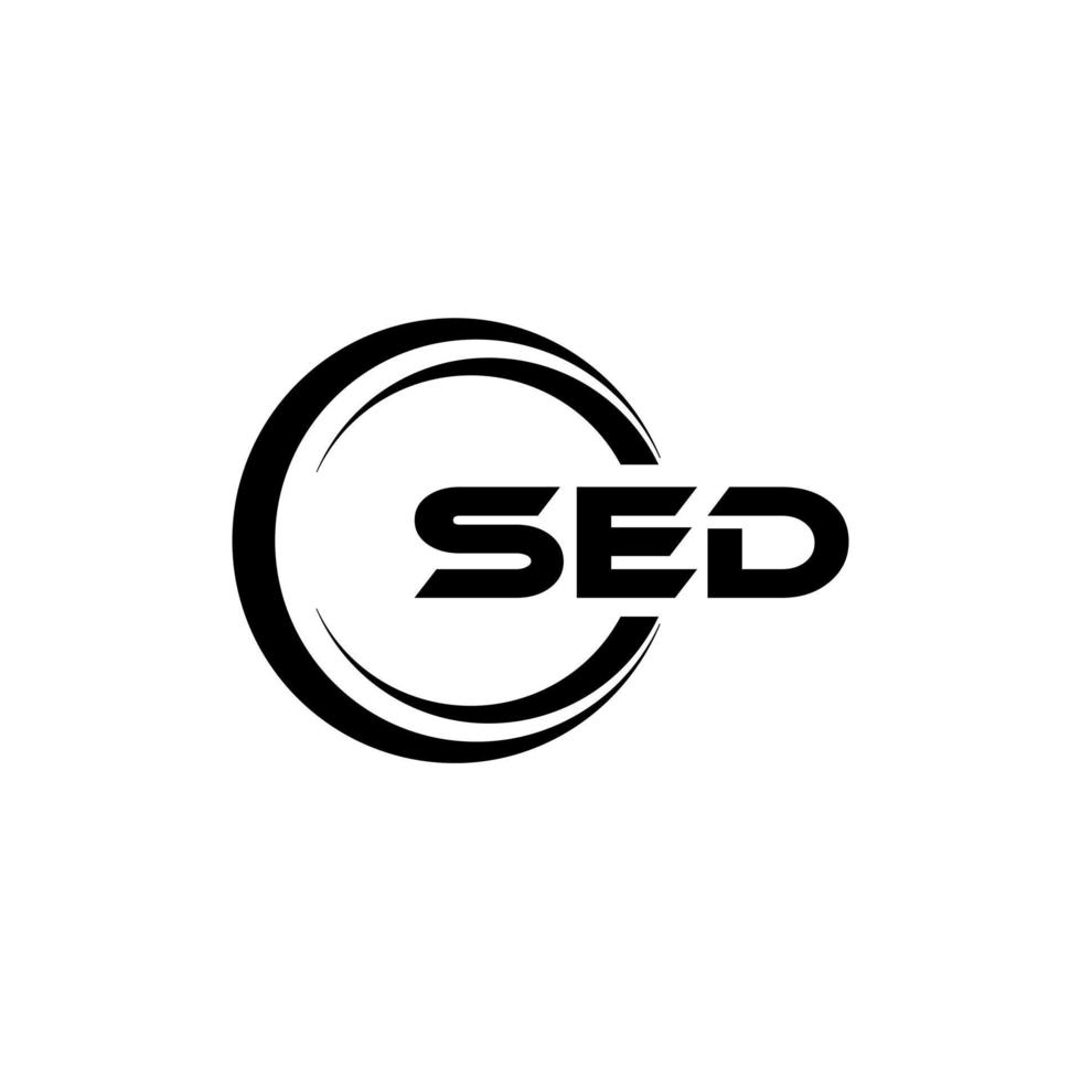 SED letter logo design in illustration. Vector logo, calligraphy designs for logo, Poster, Invitation, etc.
