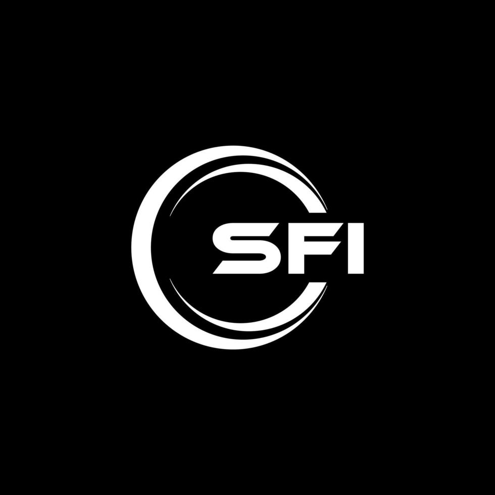 SFI letter logo design in illustration. Vector logo, calligraphy designs for logo, Poster, Invitation, etc.