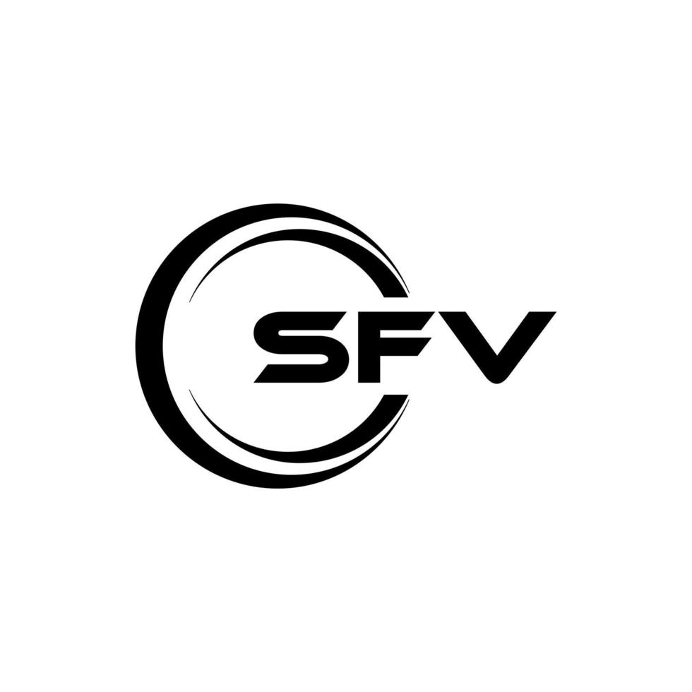 SFV letter logo design in illustration. Vector logo, calligraphy designs for logo, Poster, Invitation, etc.