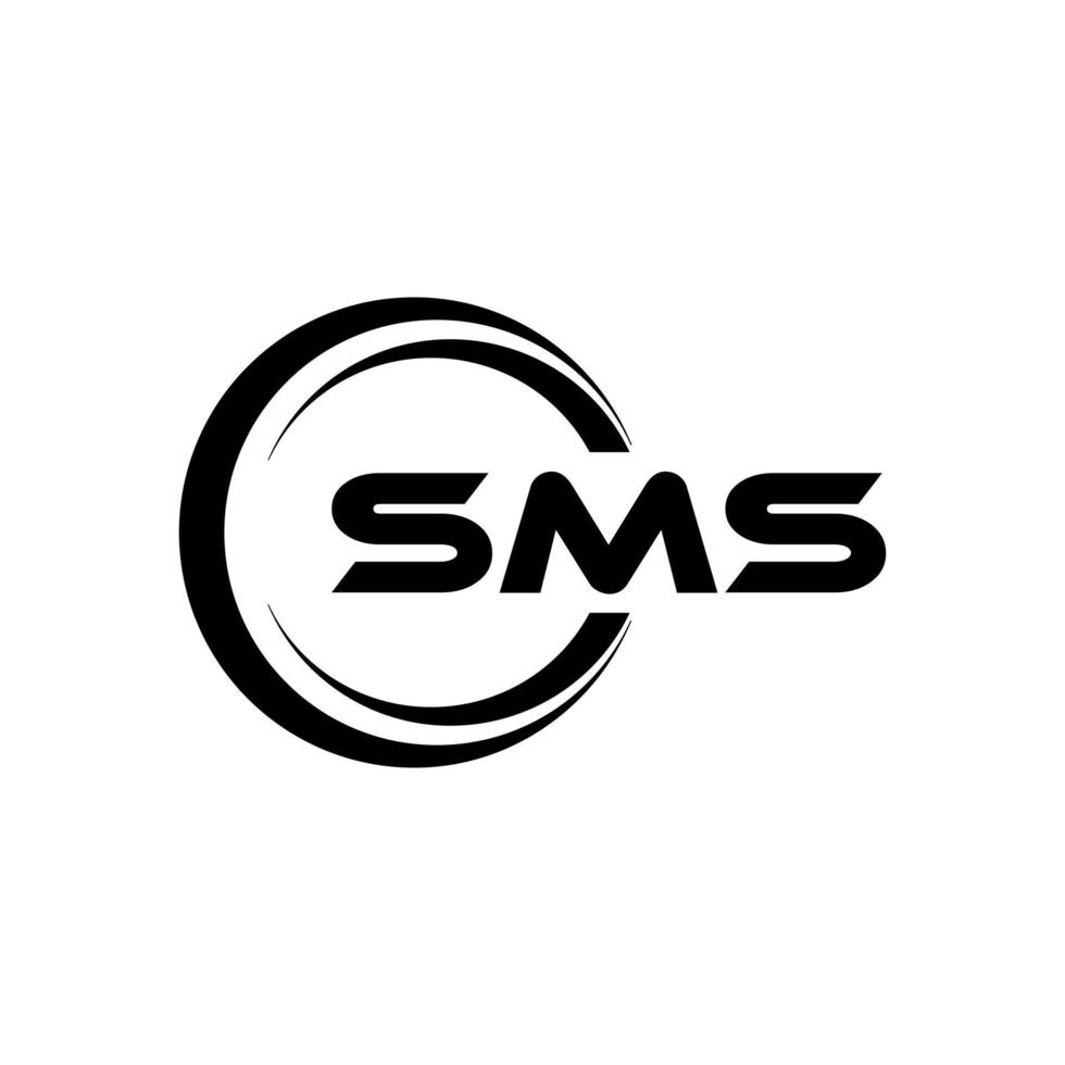 SMS letter logo design in illustration. Vector logo, calligraphy designs for logo, Poster, Invitation, etc.