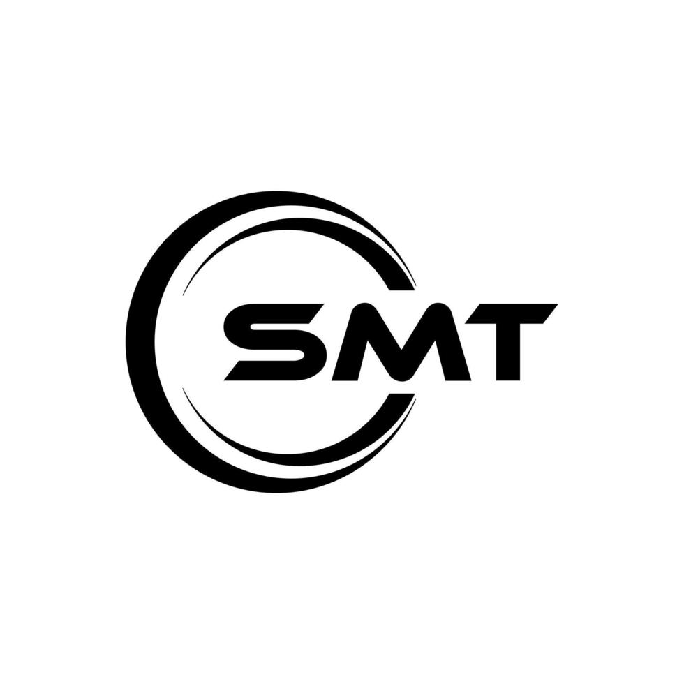 diseño de logotipo de letra smt en ilustración. logotipo vectorial, diseños de caligrafía para logotipo, afiche, invitación, etc. vector