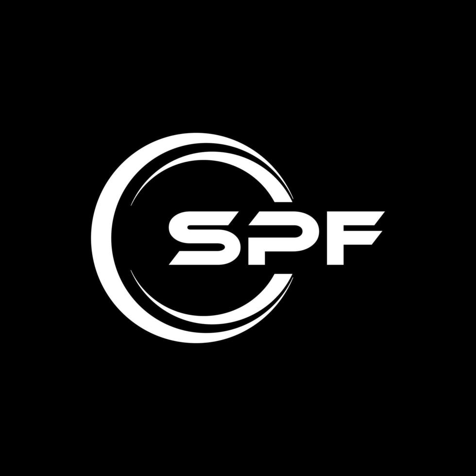 diseño de logotipo de letra spf en ilustración. logotipo vectorial, diseños de caligrafía para logotipo, afiche, invitación, etc. vector