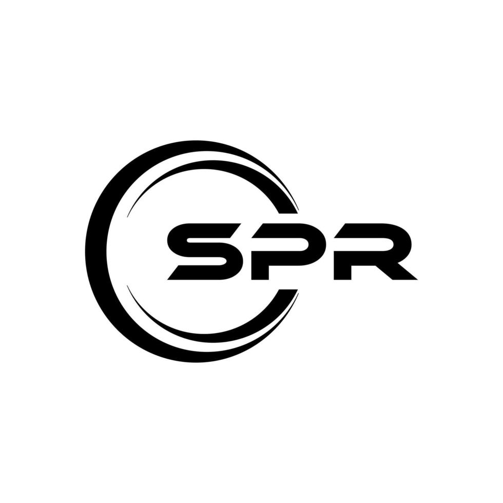 SPR letter logo design in illustration. Vector logo, calligraphy designs for logo, Poster, Invitation, etc.