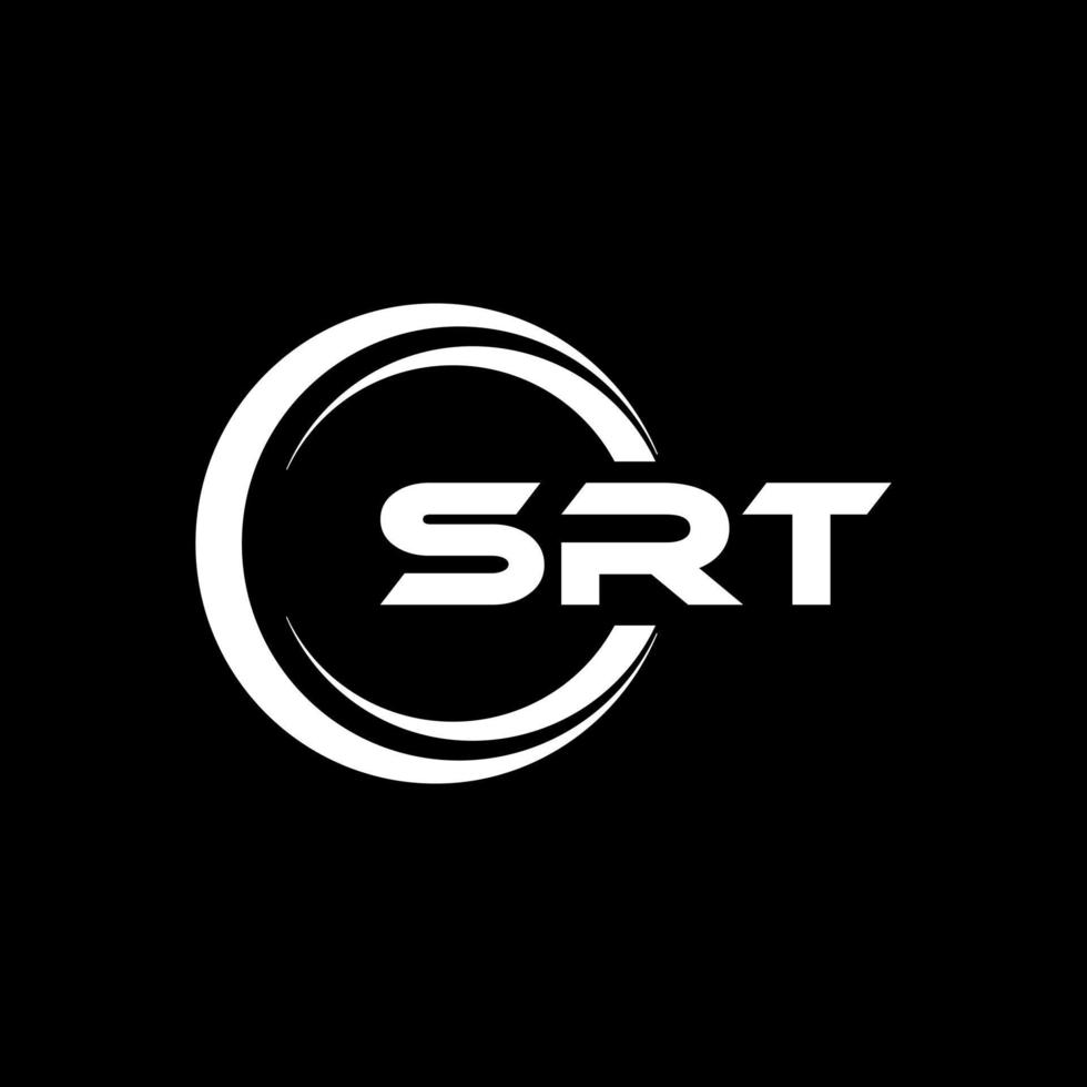SRT letter logo design in illustration. Vector logo, calligraphy designs for logo, Poster, Invitation, etc.