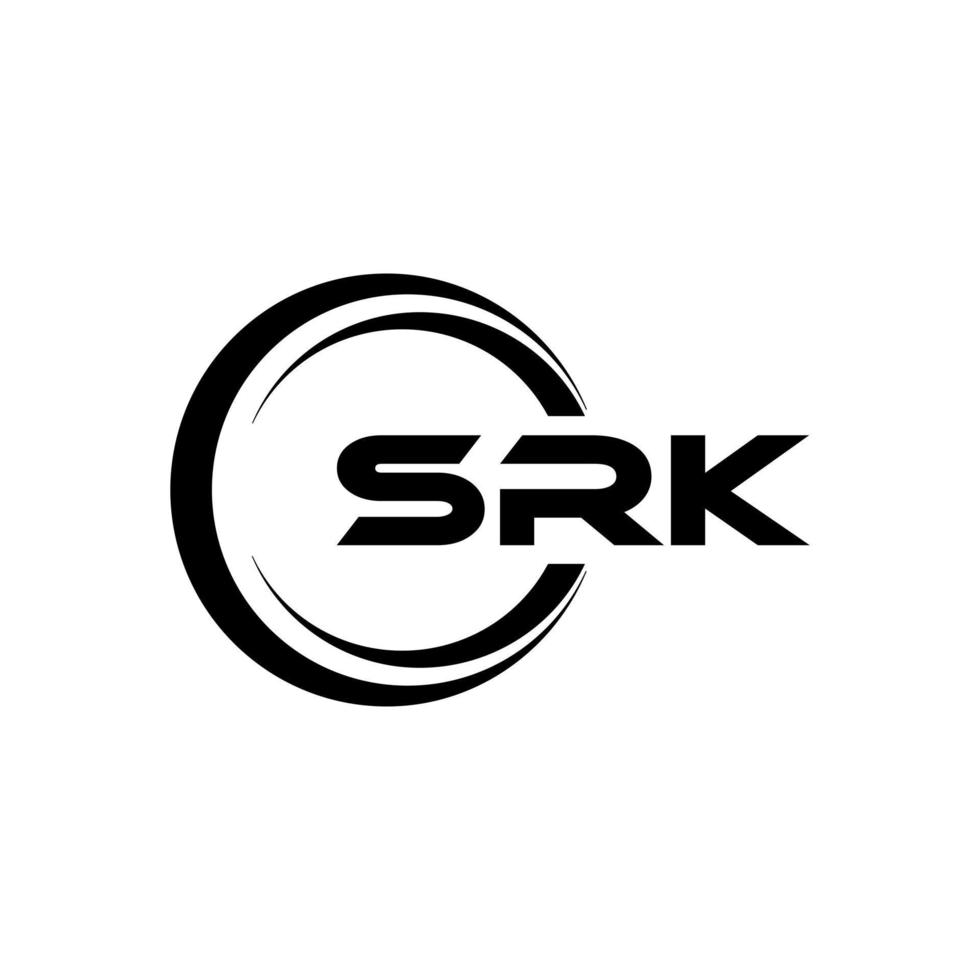 SRK letter logo design in illustration. Vector logo, calligraphy designs for logo, Poster, Invitation, etc.