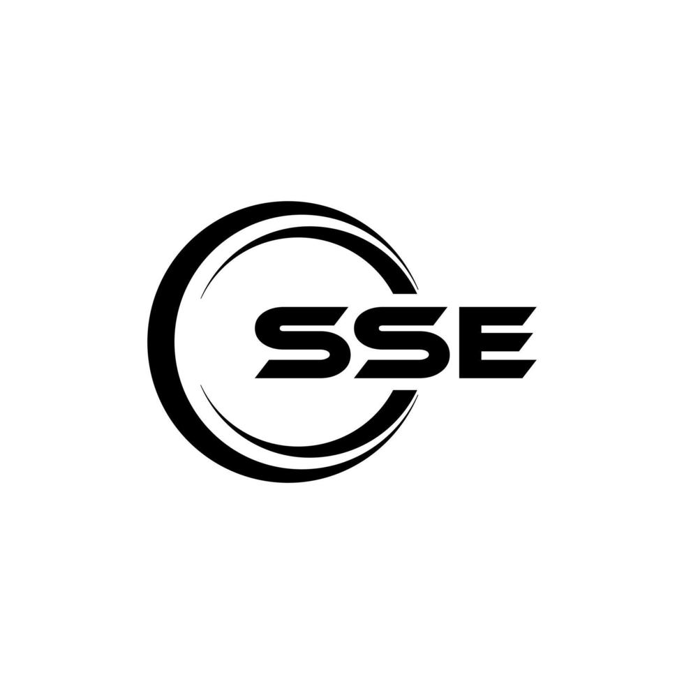 SSE letter logo design in illustration. Vector logo, calligraphy designs for logo, Poster, Invitation, etc.