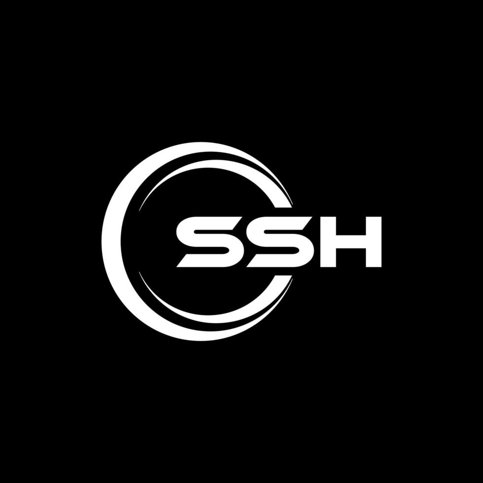 diseño del logotipo de la letra ssh en la ilustración. logotipo vectorial, diseños de caligrafía para logotipo, afiche, invitación, etc. vector