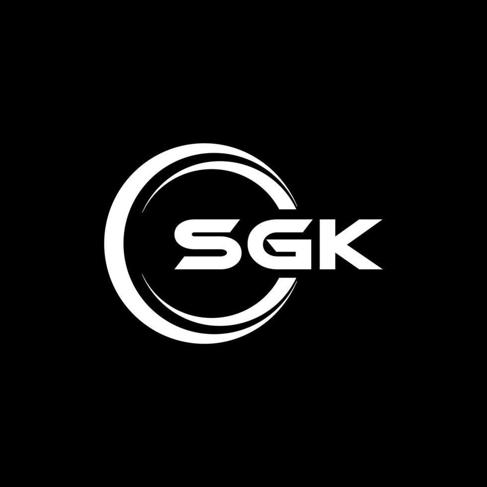 diseño del logotipo de la letra sgk en la ilustración. logotipo vectorial, diseños de caligrafía para logotipo, afiche, invitación, etc. vector