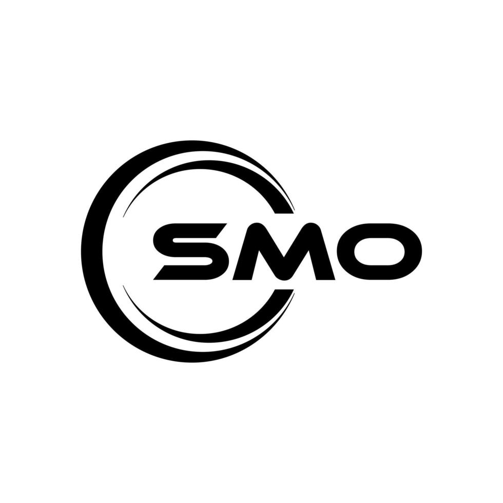 SMO letter logo design in illustration. Vector logo, calligraphy designs for logo, Poster, Invitation, etc.