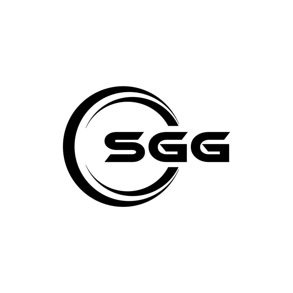 SGG letter logo design in illustration. Vector logo, calligraphy designs for logo, Poster, Invitation, etc.