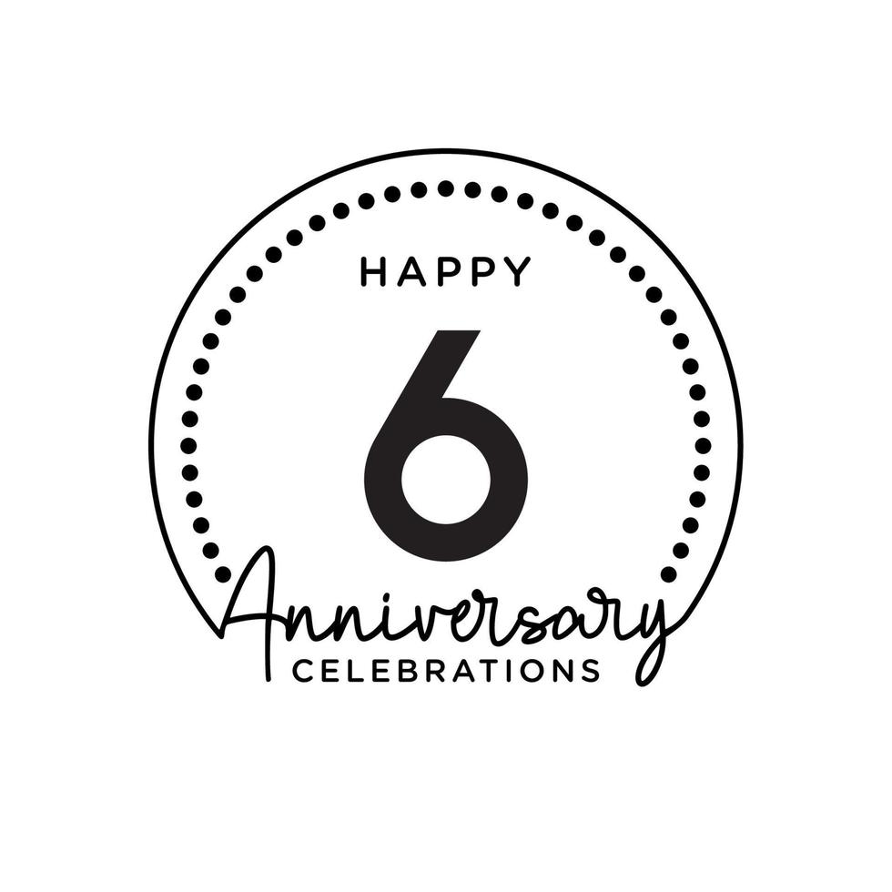 6-years-anniversary-anniversary-template-design-concept-monochrome
