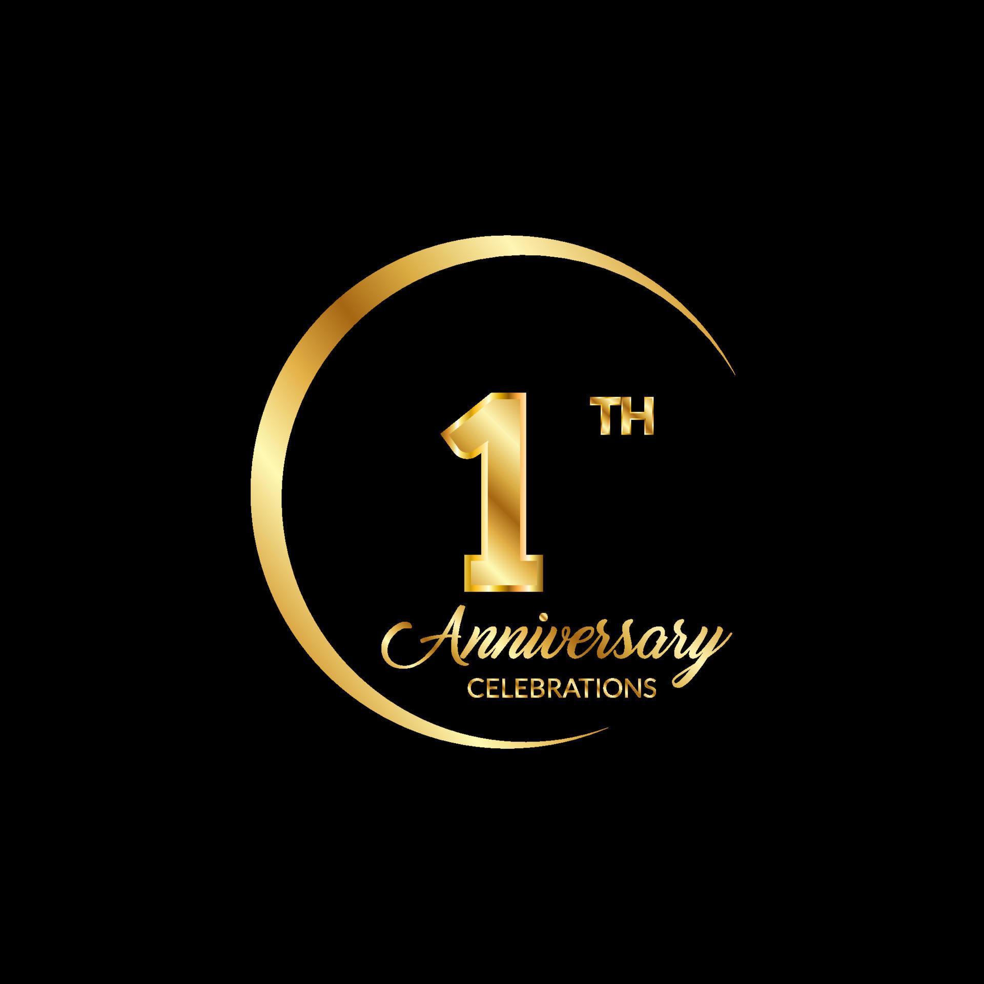 1 years anniversary. Anniversary template design concept with golden ...