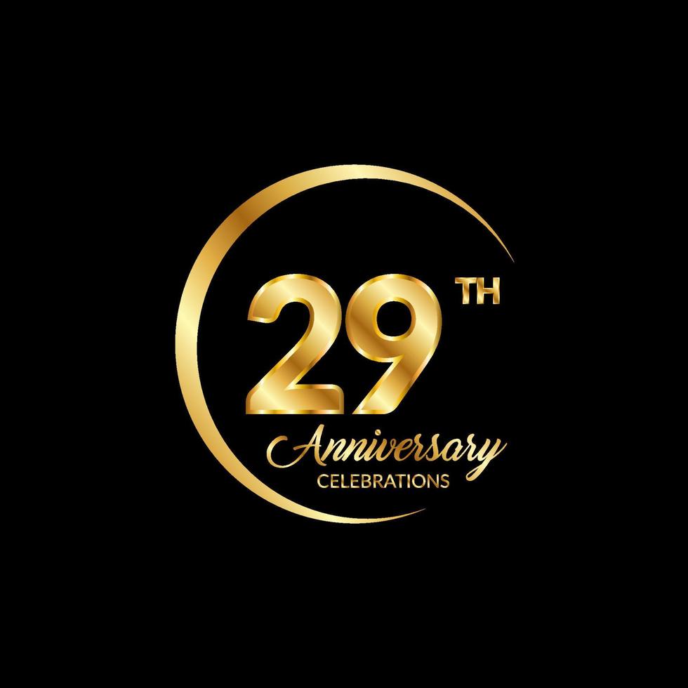 29 years anniversary. Anniversary template design concept with golden number , design for event, invitation card, greeting card, banner, poster, flyer, book cover and print. Vector Eps10