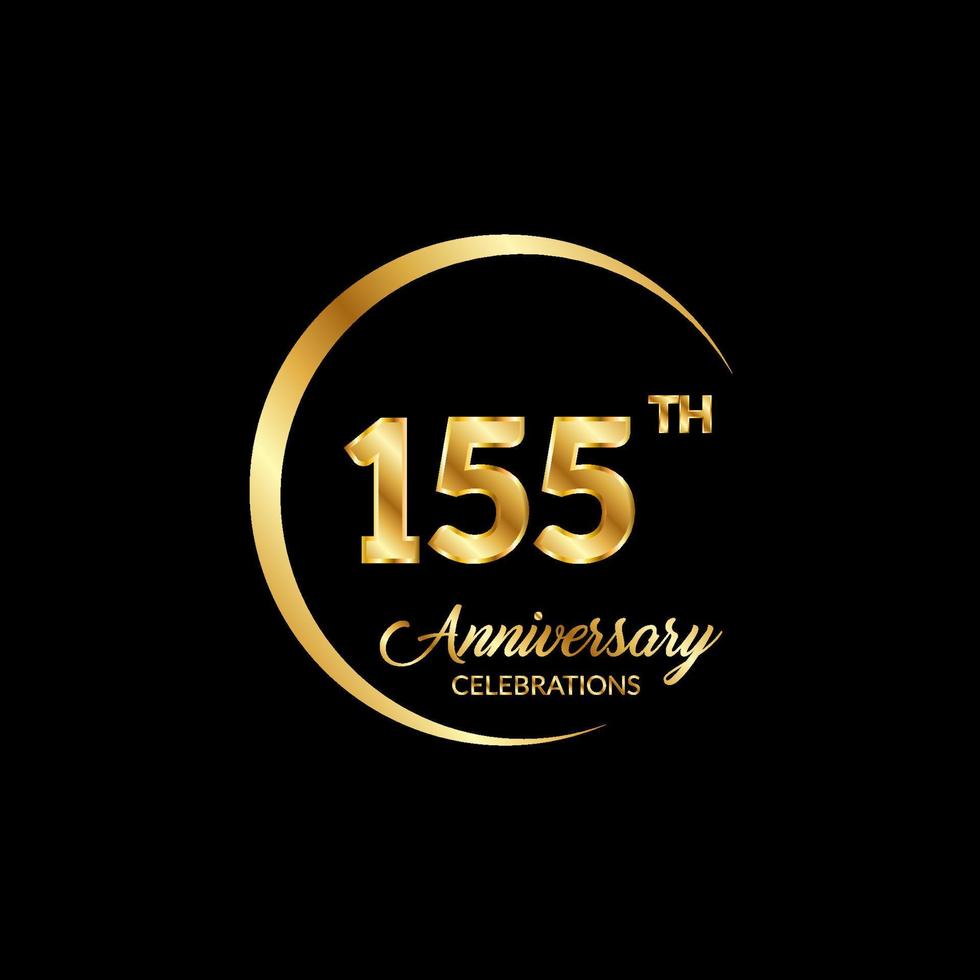 155 años aniversario. aniversario modelo diseño concepto con dorado número , diseño para evento, invitación tarjeta, saludo tarjeta, bandera, póster, volantes, libro cubrir y impresión. vector eps10