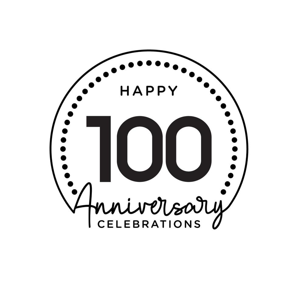 100 years anniversary. Anniversary template design concept, monochrome, design for event, invitation card, greeting card, banner, poster, flyer, book cover and print. Vector Eps10