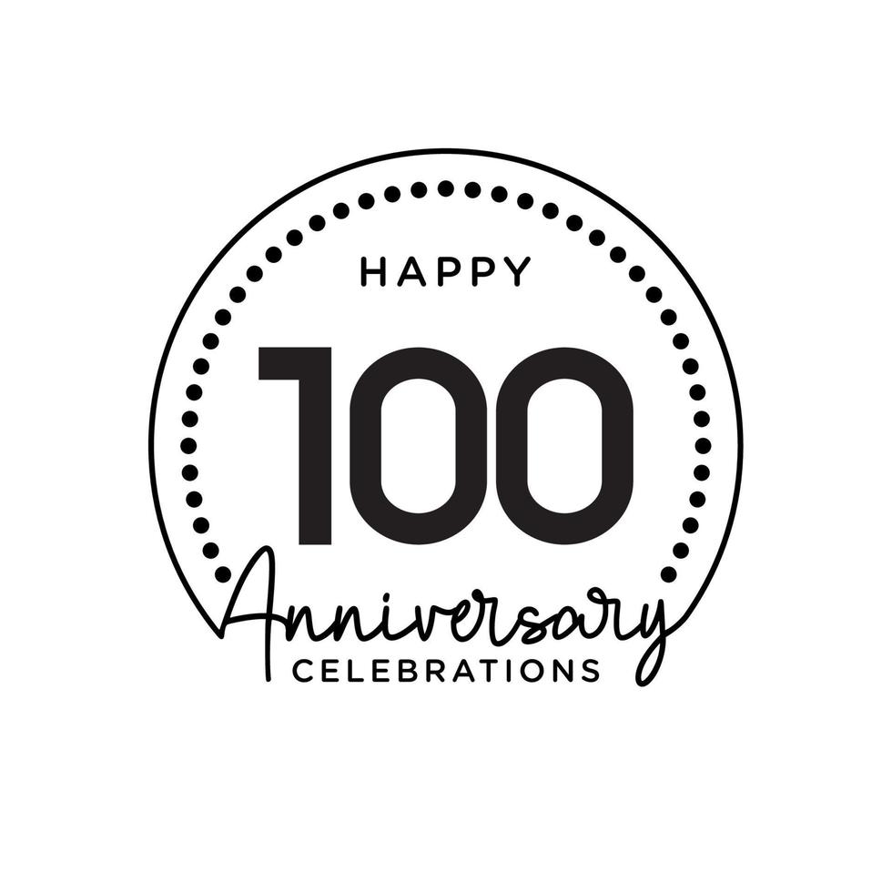 100 years anniversary. Anniversary template design concept, monochrome, design for event