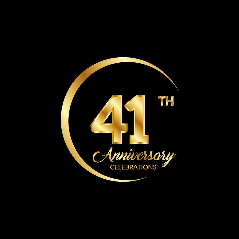 41 years anniversary. Anniversary template design concept with golden number , design for event, invitation card, greeting card, banner, poster, flyer, book cover and print. Vector Eps10