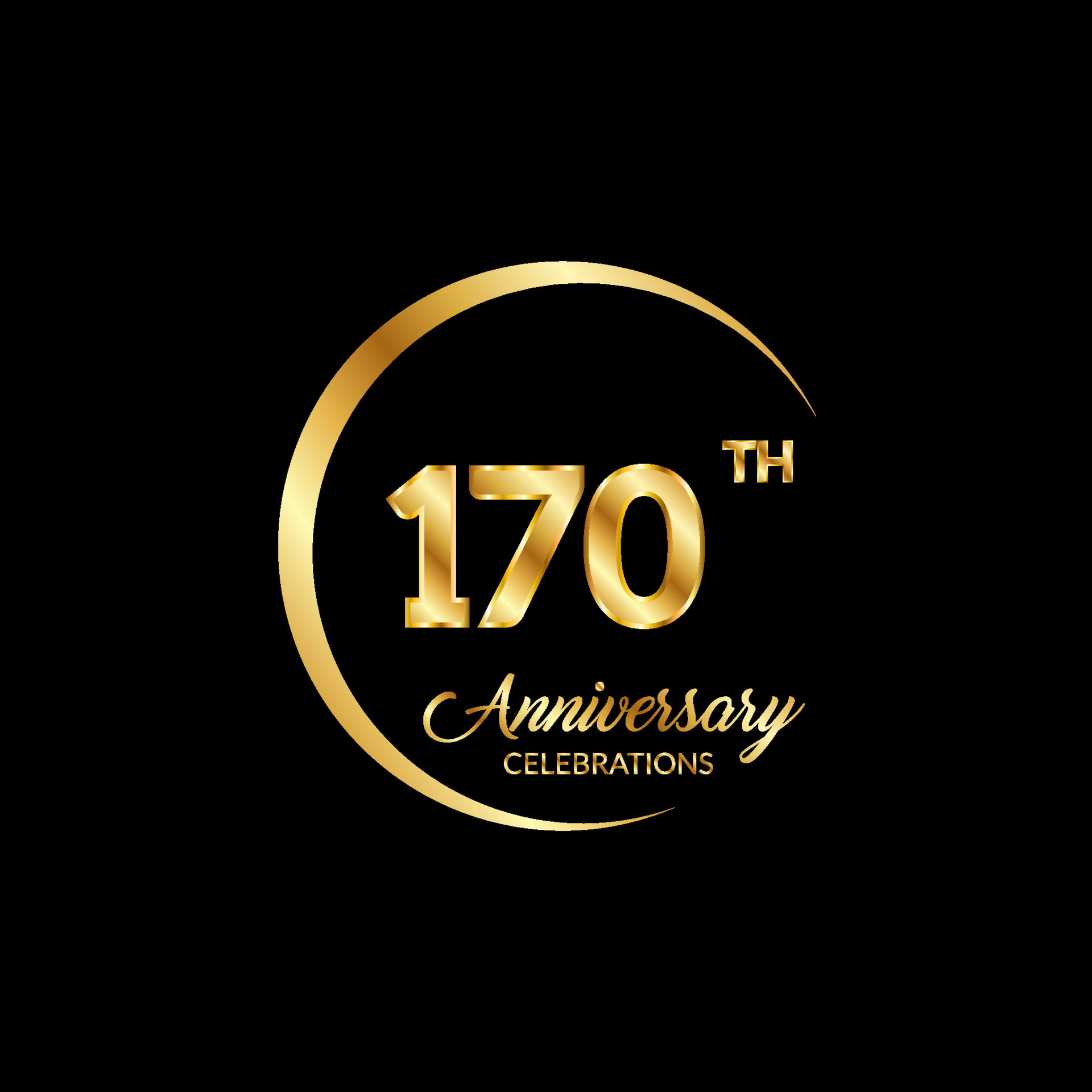 170 years anniversary. Anniversary template design concept with golden ...