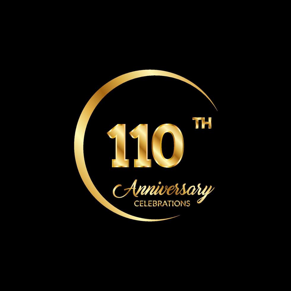 110 años aniversario. aniversario modelo diseño concepto con dorado número , diseño para evento, invitación tarjeta, saludo tarjeta, bandera, póster, volantes, libro cubrir y impresión. vector eps10