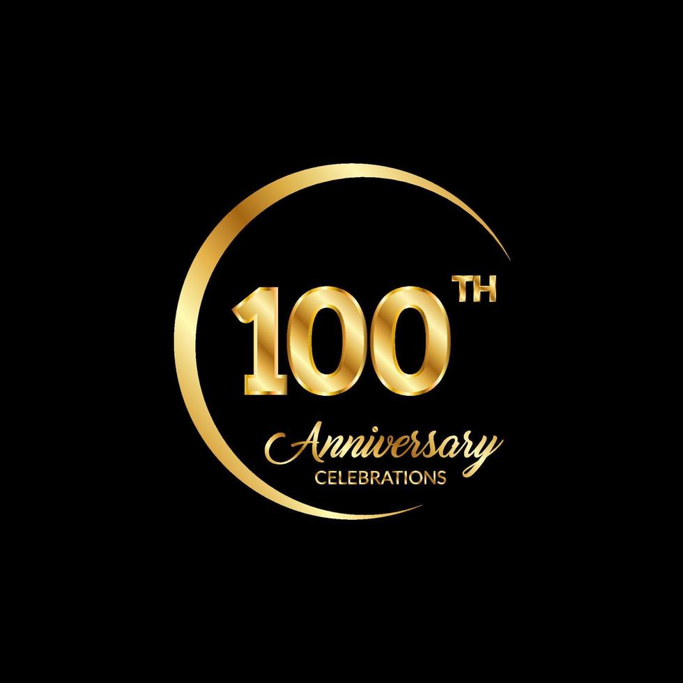 100 years anniversary. Anniversary template design concept with golden number , design for event, invitation card, greeting card, banner, poster, flyer, book cover and print. Vector Eps10