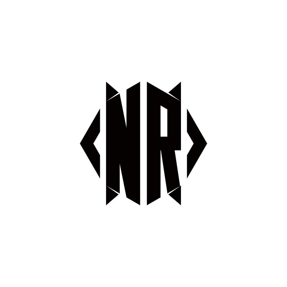 nr logo monograma con proteger forma diseños modelo vector