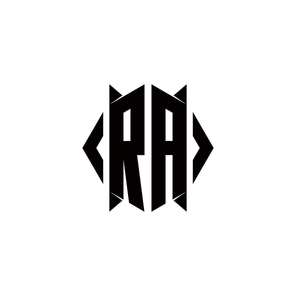 RA Logo monogram with shield shape designs template vector