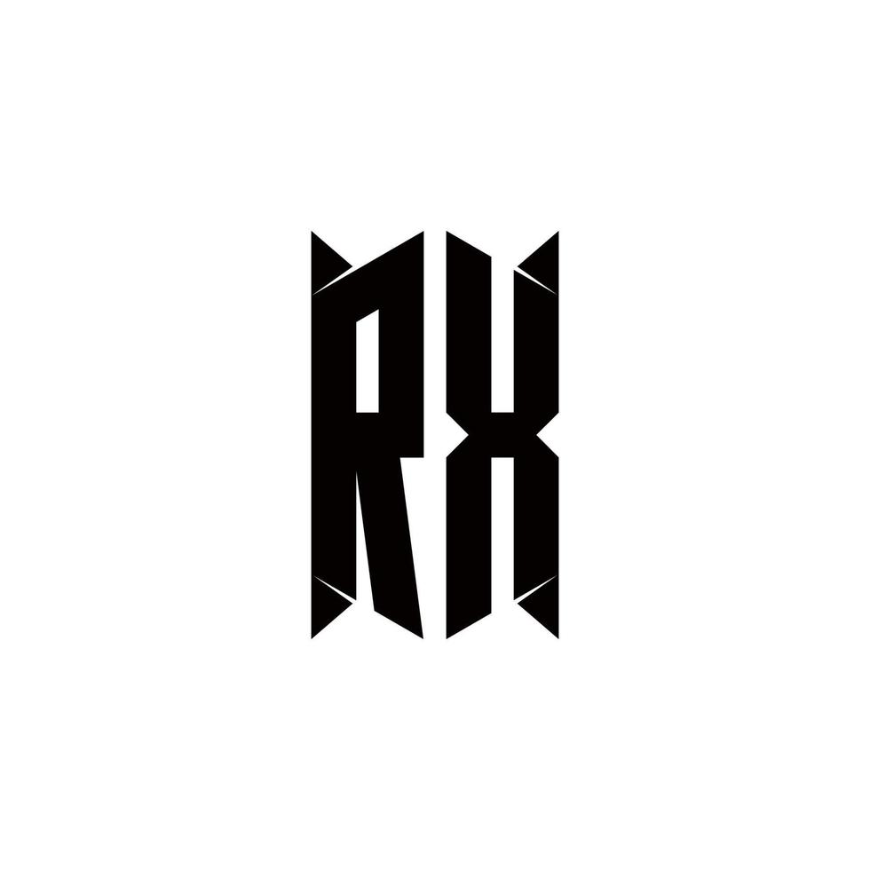 RX Logo monogram with shield shape designs template vector