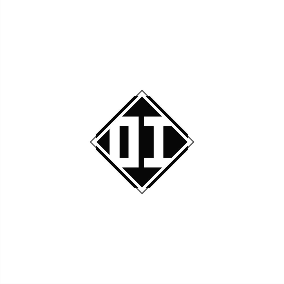 Monogram logo design with diamond square shape vector