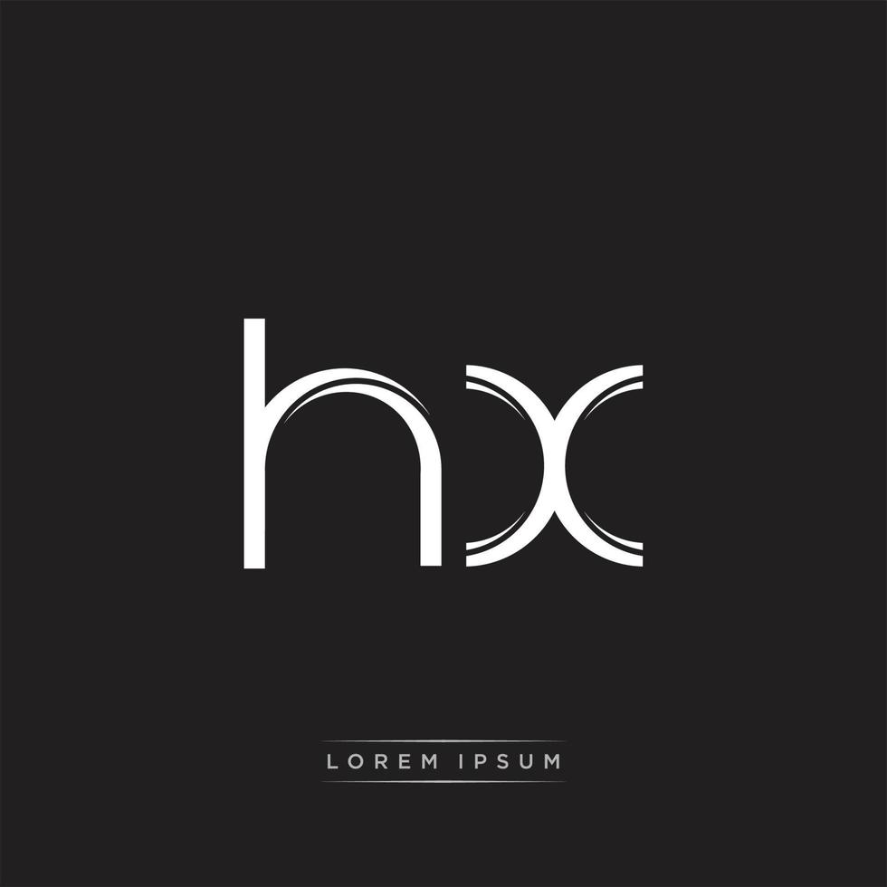 HX Initial Letter Split Lowercase Logo Modern Monogram Template Isolated on Black White vector