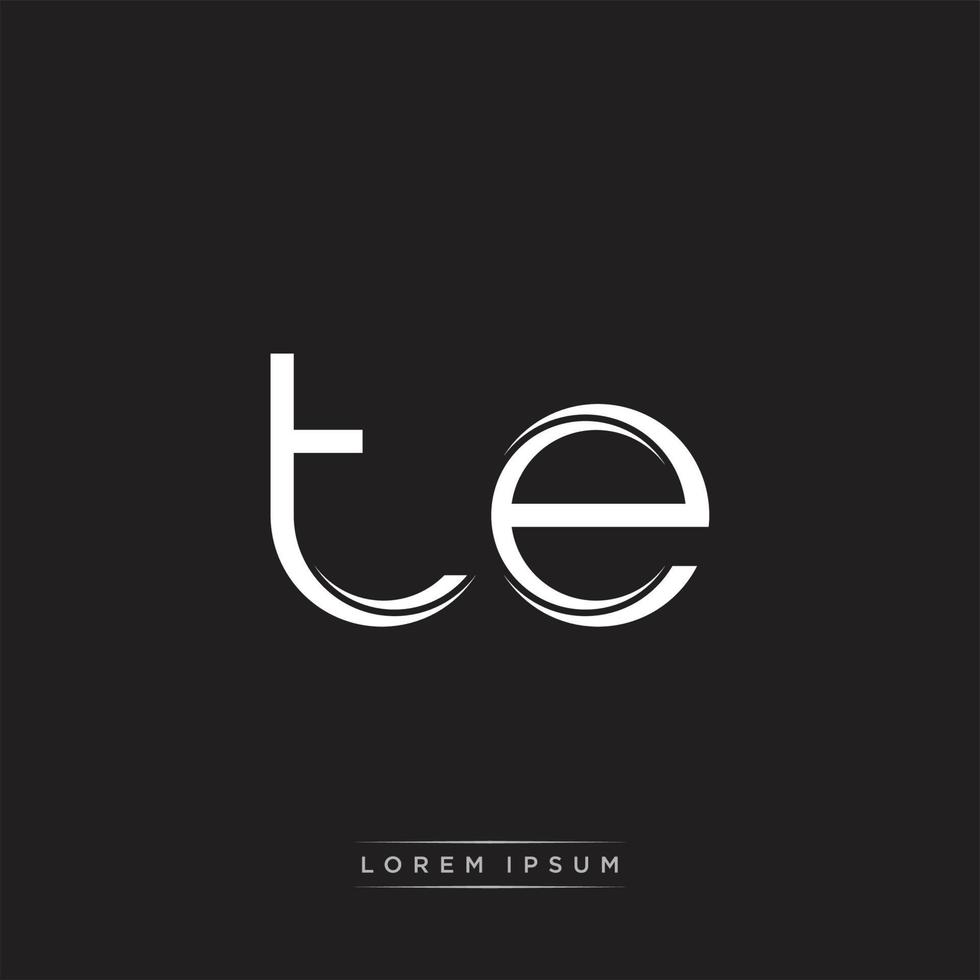 TE Initial Letter Split Lowercase Logo Modern Monogram Template Isolated on Black White vector